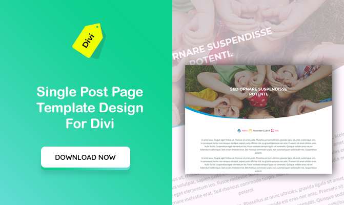 “Single Post Page” Template Design for Divi