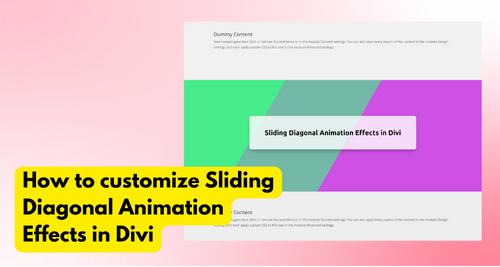 How to customize Sliding Diagonal Animation Effects in Divi